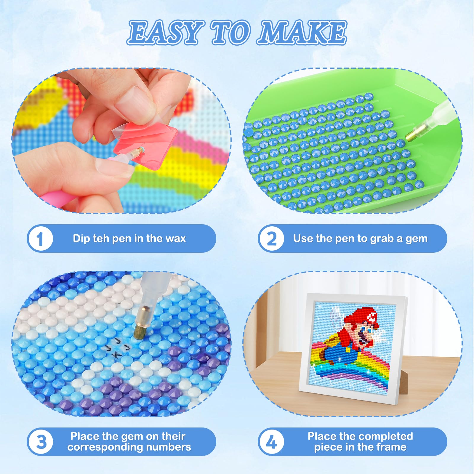 Amazon.co.jp: MOBDEA マリオ ダイヤモンドペインティングキット 子供